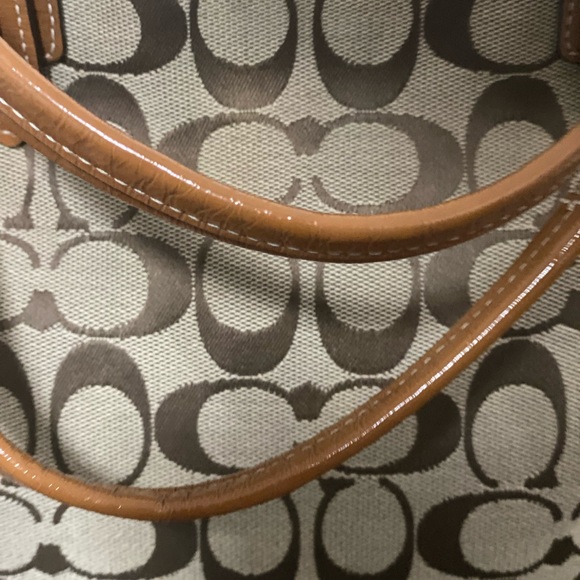 Coach Signature East West Canvas Leather Tote Handbag - Picture 9 of 14